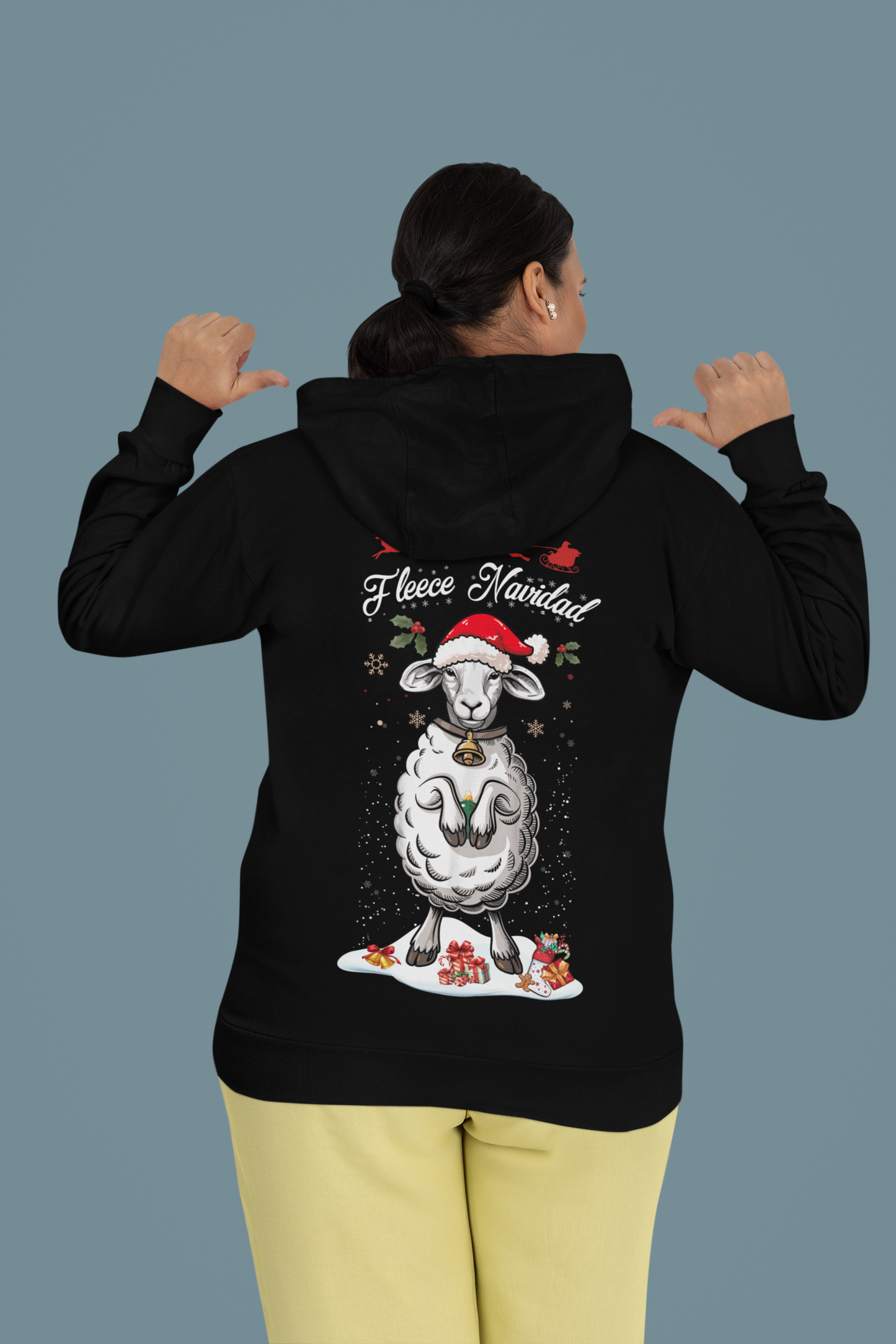 Fleece Navidad Hoodie – Lustiger Schaf Weihnachts Pullover | premium unisex hoodie