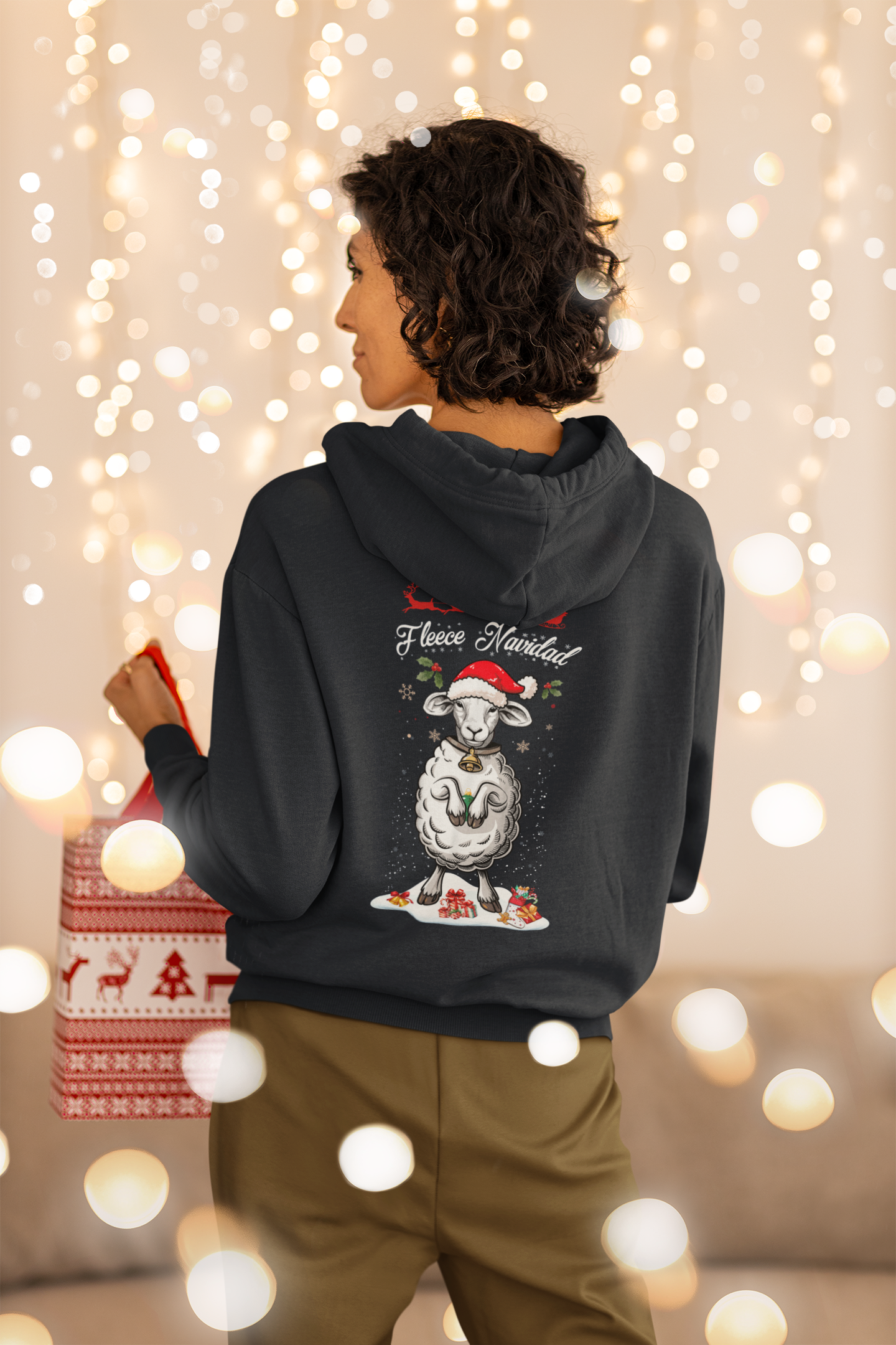 Fleece Navidad Hoodie – Lustiger Schaf Weihnachts Pullover | premium unisex hoodie