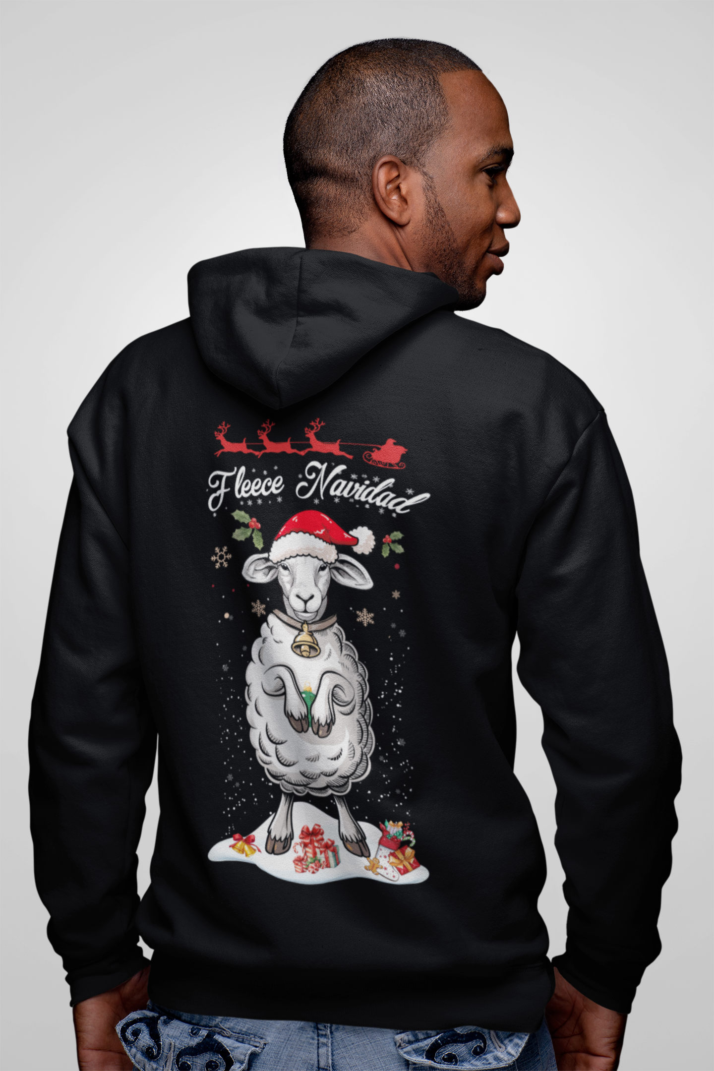 Fleece Navidad Hoodie – Lustiger Schaf Weihnachts Pullover | premium unisex hoodie