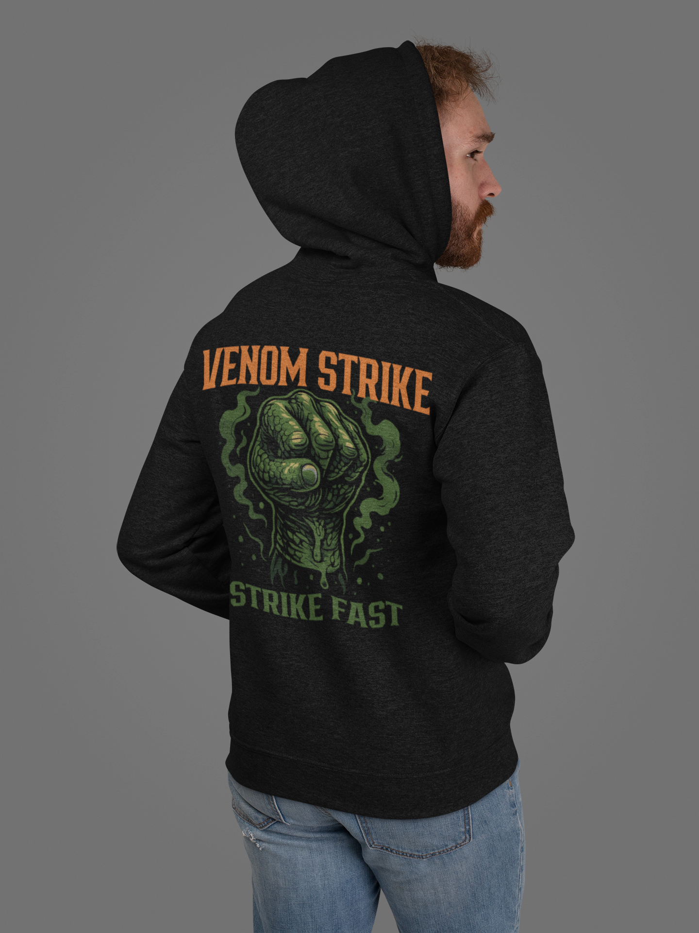 venom strike hoodie – snake power combat sports graphic