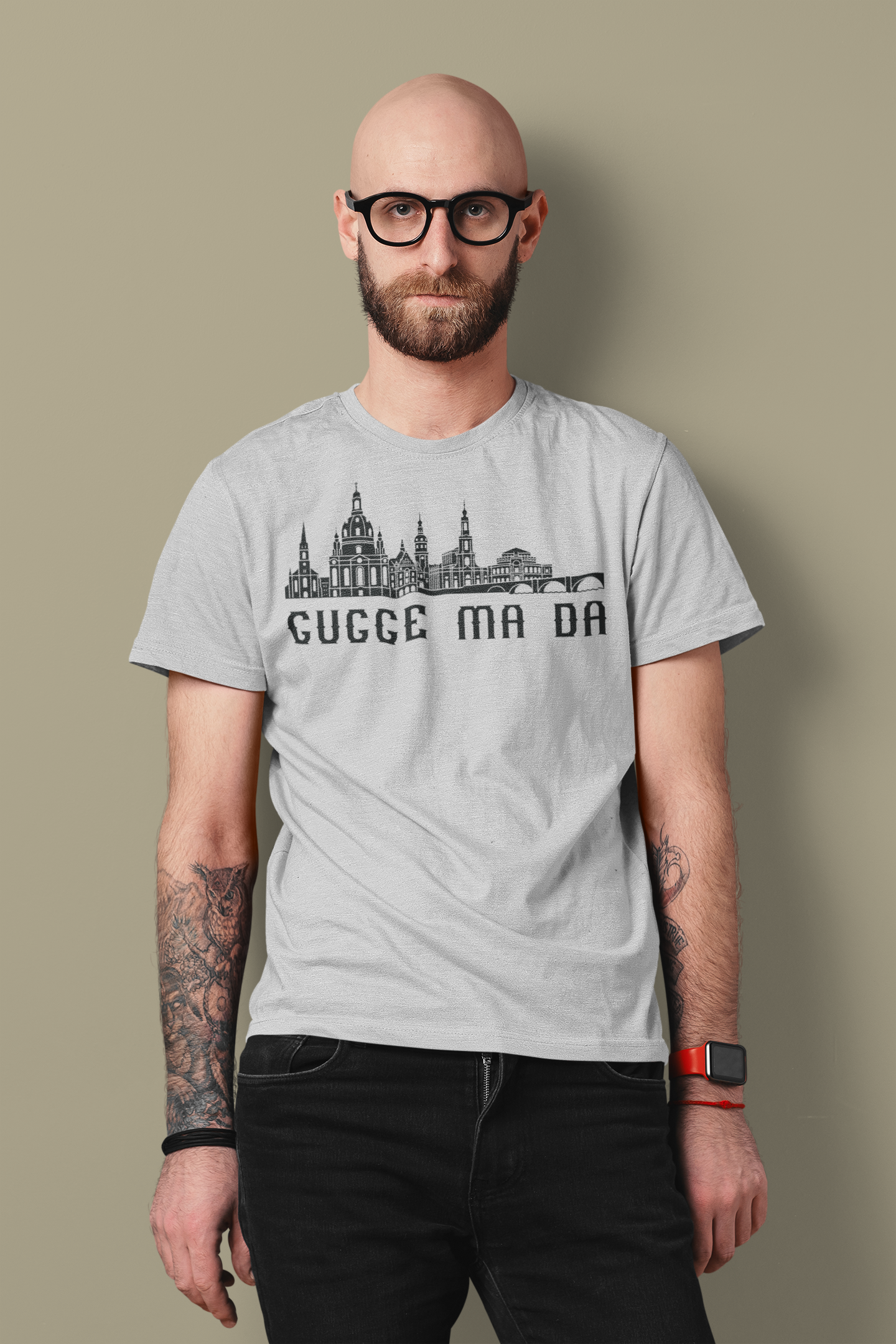 Elbflorenz Pracht: Das „Gugge ma da“ Dresden Skyline Bio-Shirt