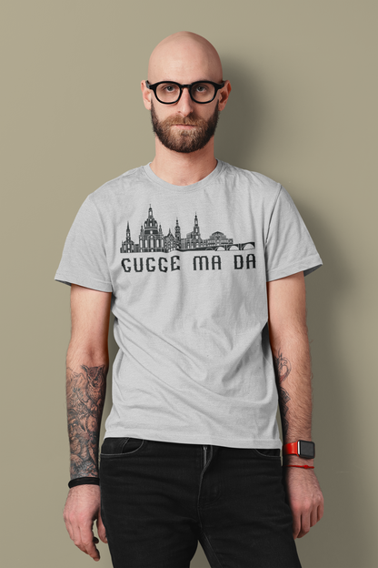 Elbflorenz Pracht: Das „Gugge ma da“ Dresden Skyline Bio-Shirt