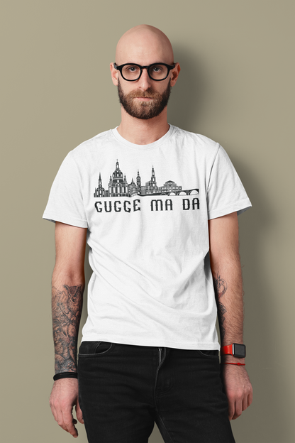 Elbflorenz Pracht: Das „Gugge ma da“ Dresden Skyline Bio-Shirt