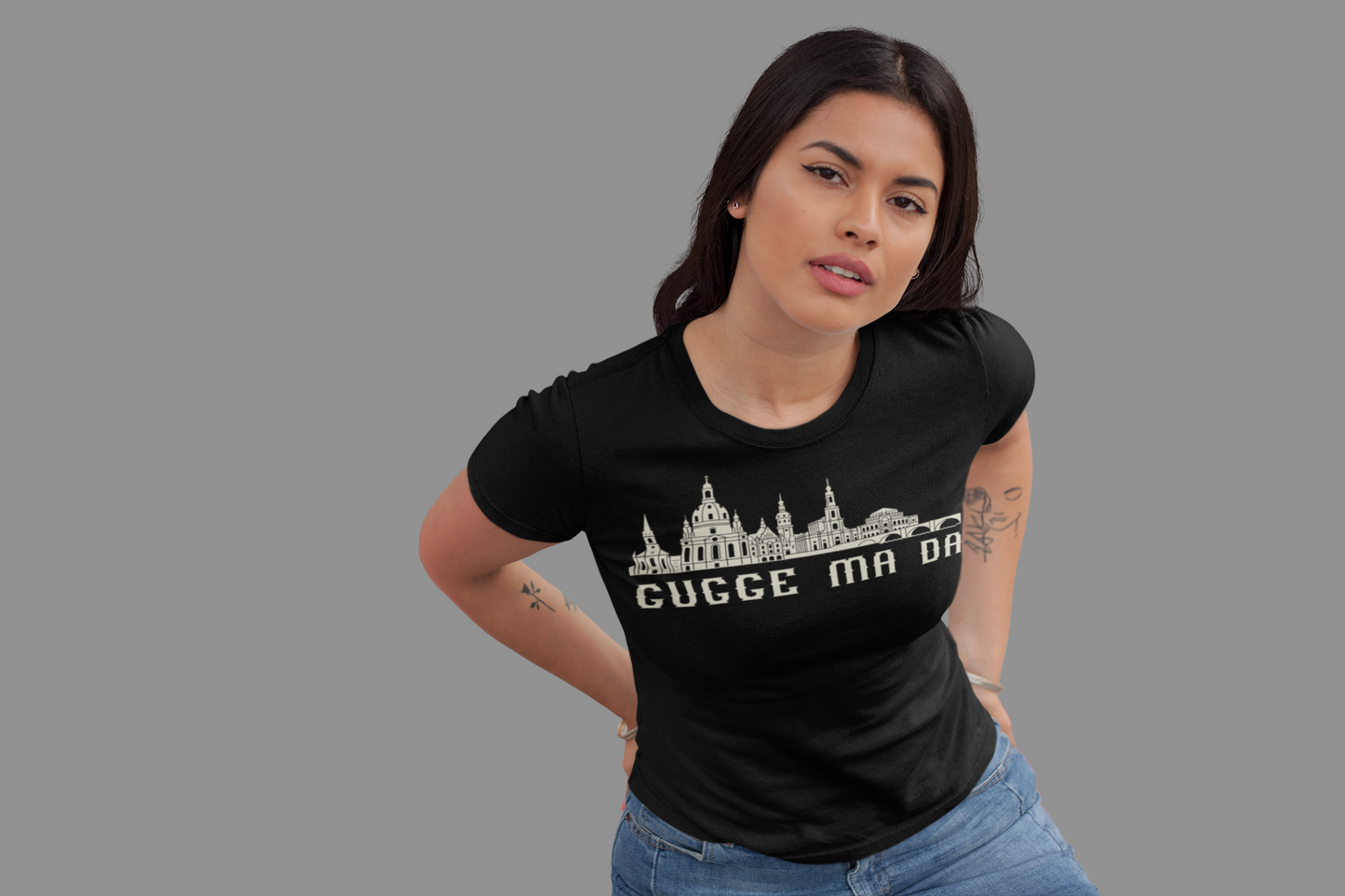 Elbflorenz Gefühl – „Gugge ma da“ Dresden Skyline Bio Damen-Shirt