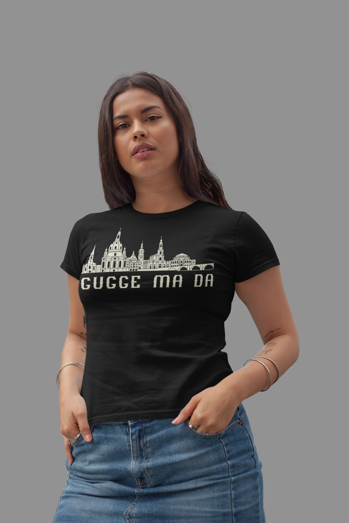 Elbflorenz Gefühl – „Gugge ma da“ Dresden Skyline Bio Damen-Shirt