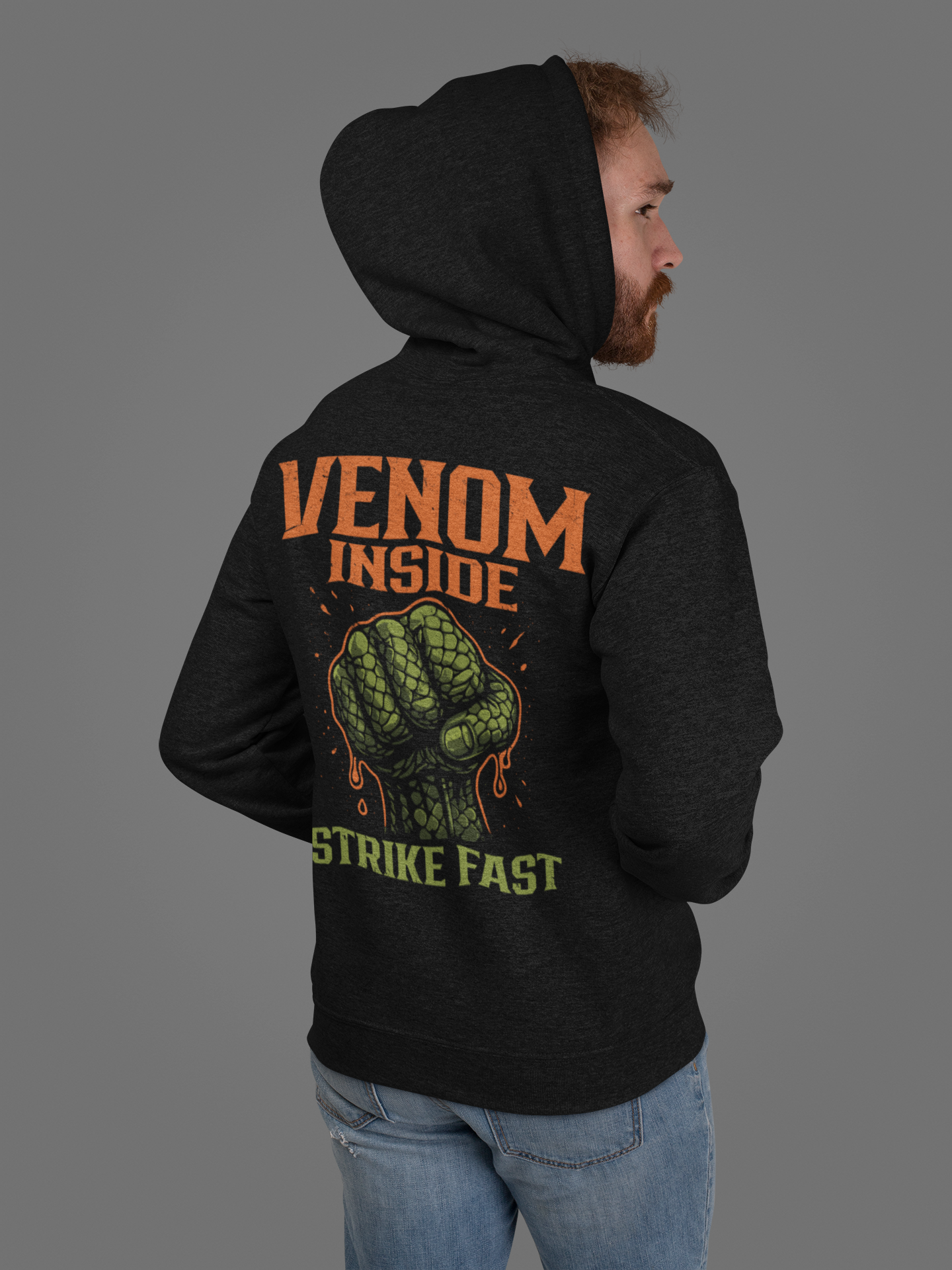 venom inside hoodie – strike fast snake fist graphic