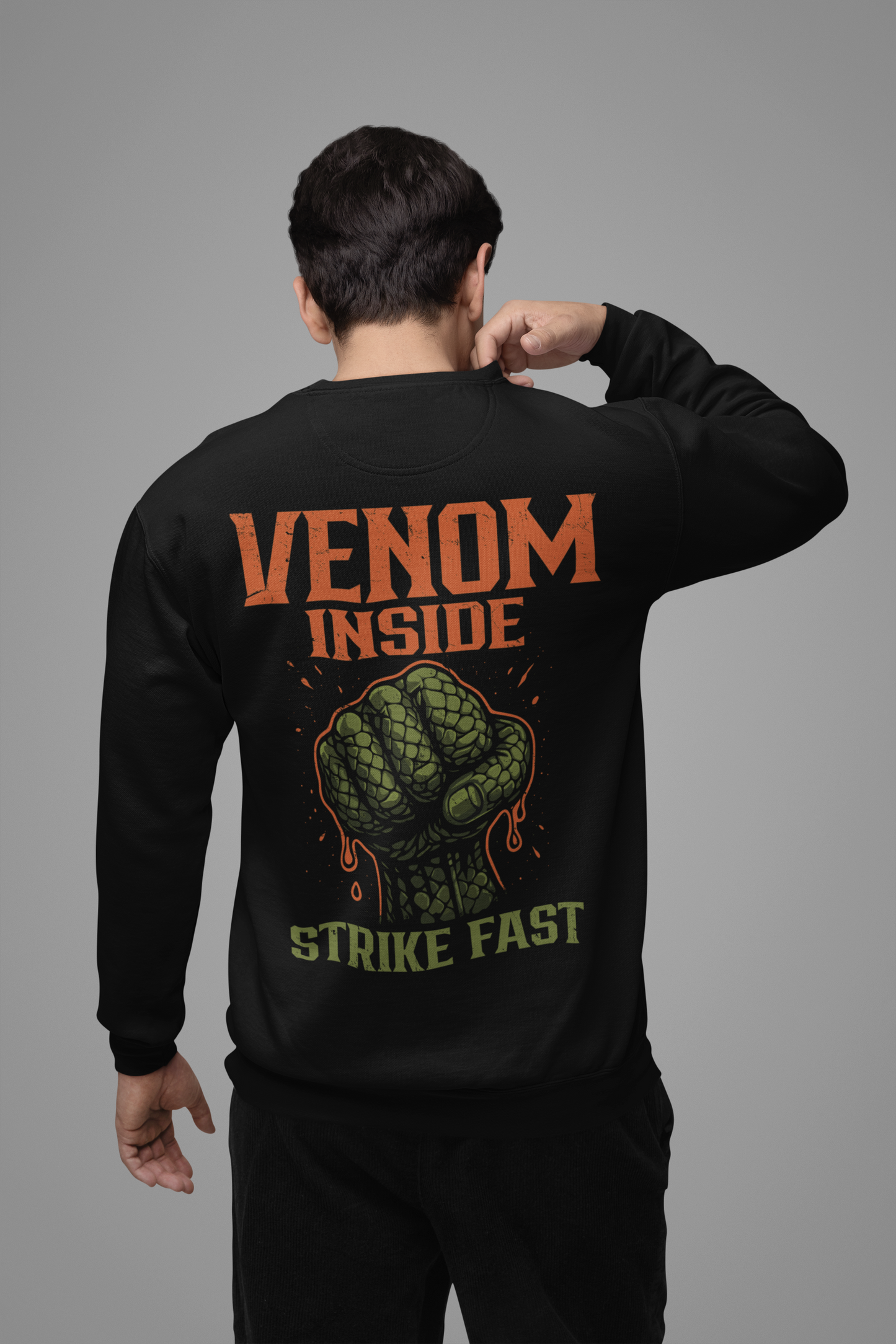 venom inside sweatshirt – strike fast snake fist graphic