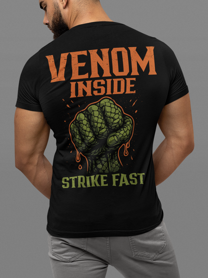 venom inside t-shirt – strike fast snake fist artwork