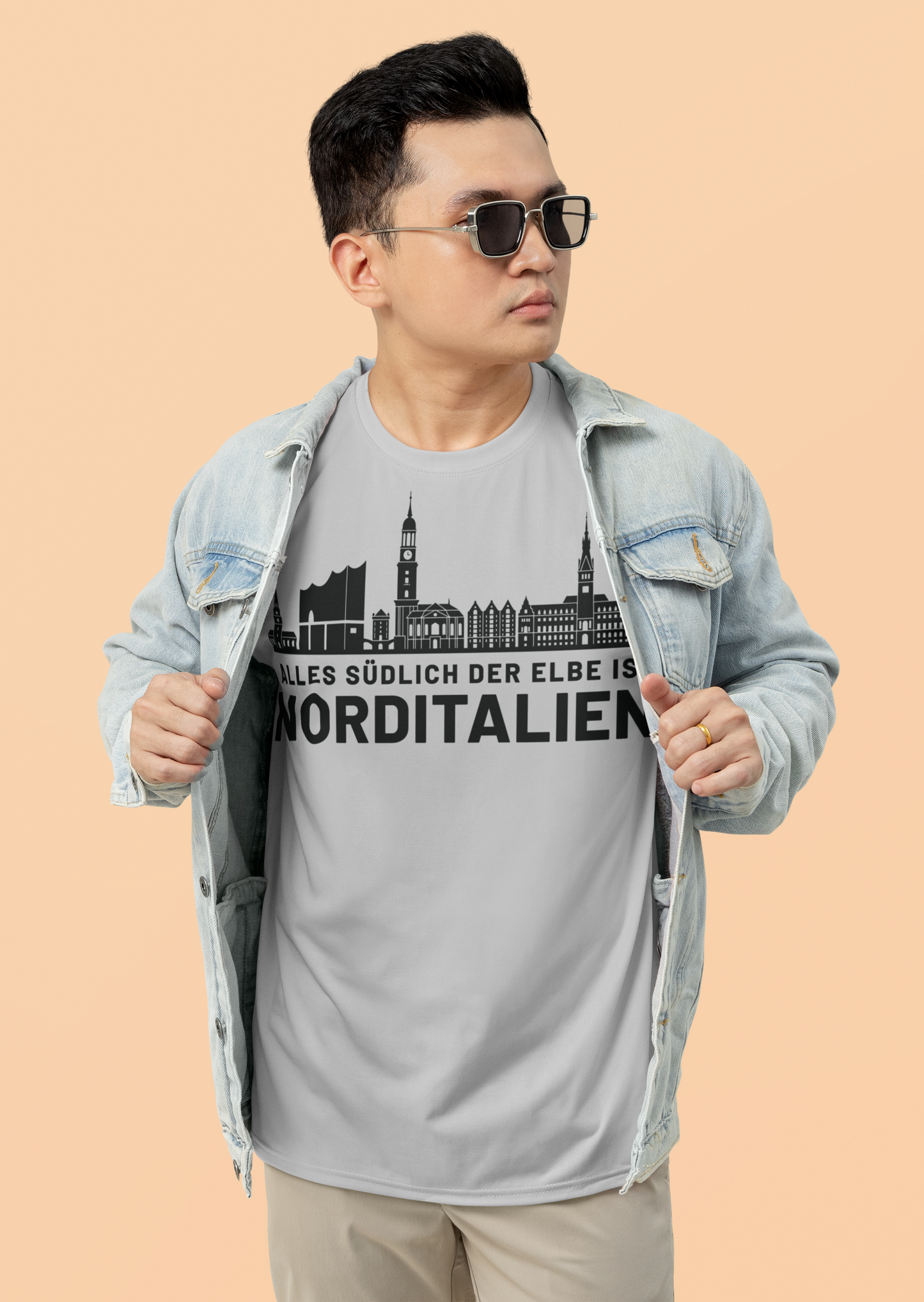 Heimat im Herzen: Das Hamburg Skyline Bio-Shirt
