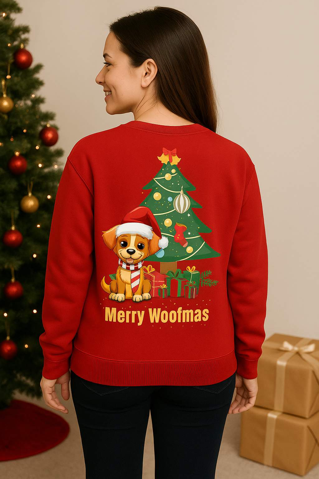 Merry Woofmas Sweatshirt - Dog Christmas Sweater for Pet Lovers | premium unisex sweatshirt