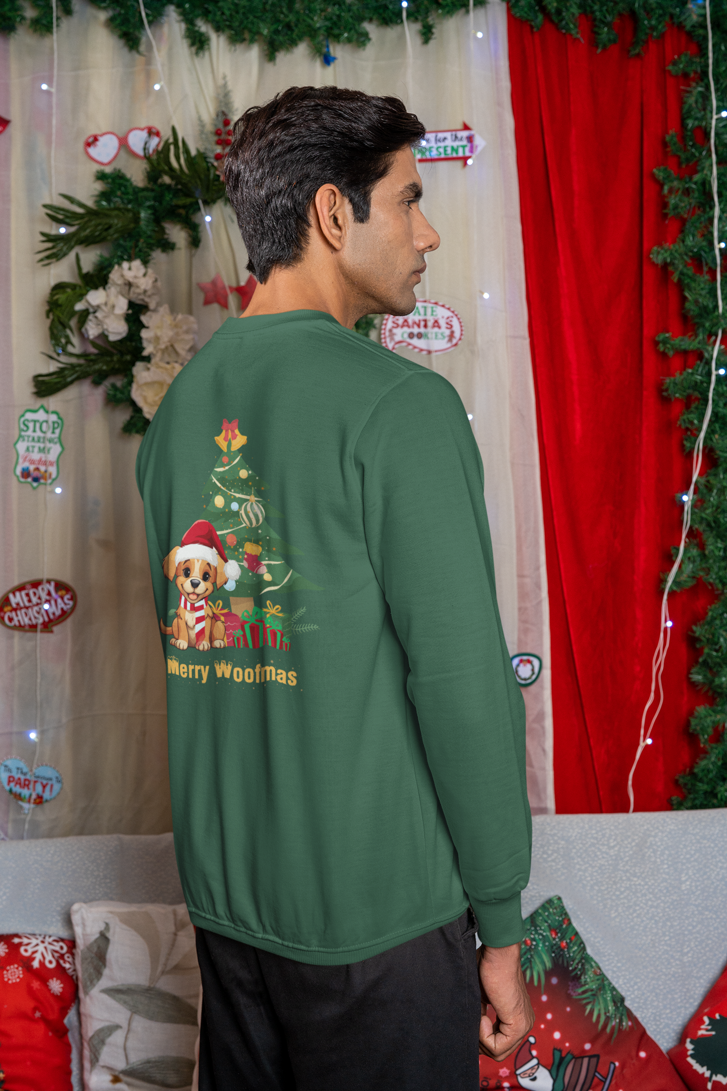 Merry Woofmas Sweatshirt - Dog Christmas Sweater for Pet Lovers | premium unisex sweatshirt