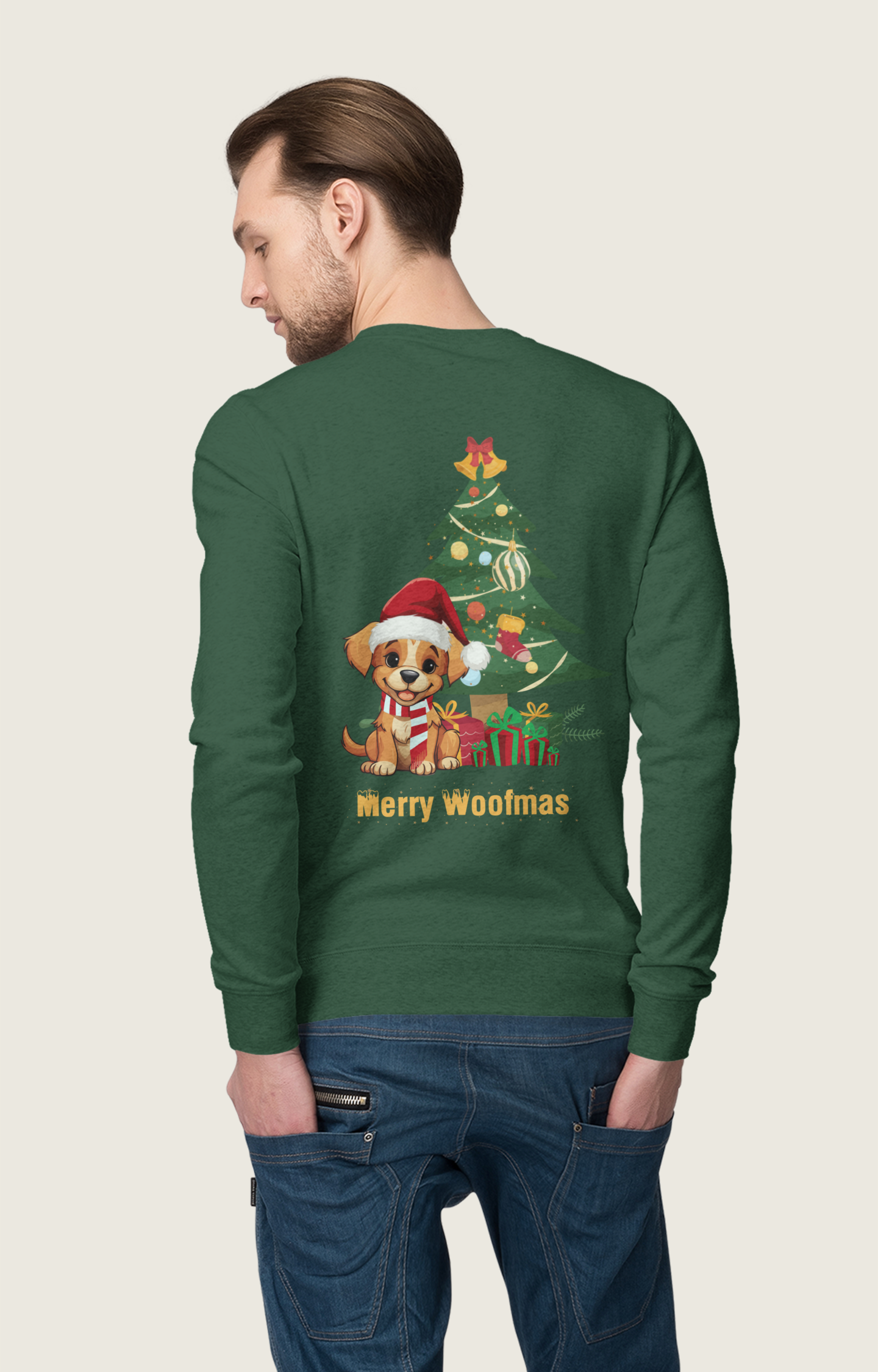 Merry Woofmas Sweatshirt - Dog Christmas Sweater for Pet Lovers | premium unisex sweatshirt