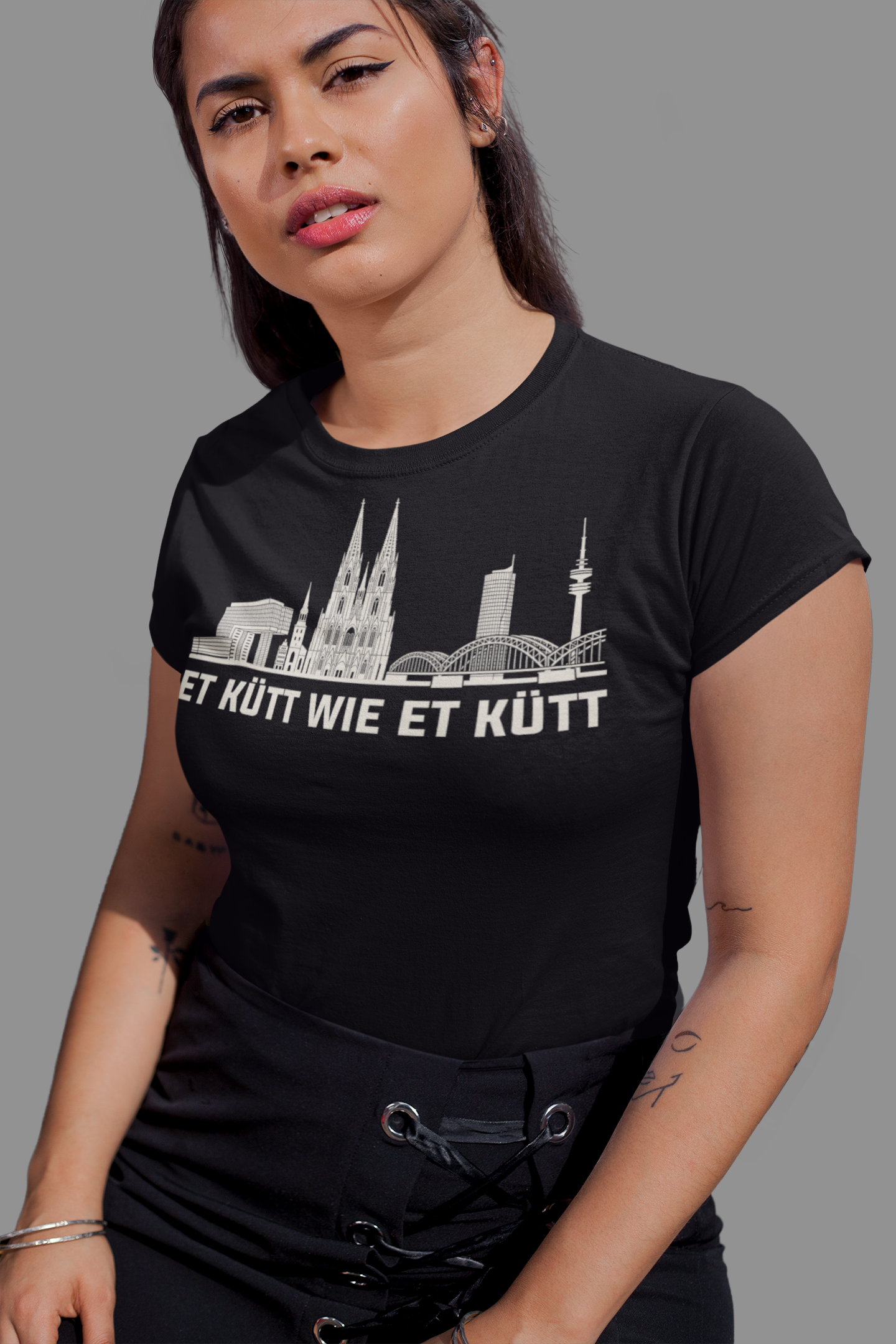 Kölner Herz – „Et kütt wie et kütt“ Skyline Bio Damen-Shirt