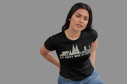 Kölner Herz – „Et kütt wie et kütt“ Skyline Bio Damen-Shirt