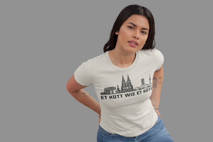 Kölner Herz – „Et kütt wie et kütt“ Skyline Bio Damen-Shirt
