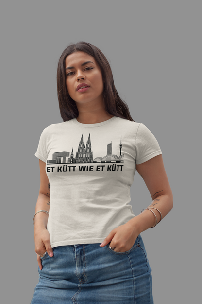 Kölner Herz – „Et kütt wie et kütt“ Skyline Bio Damen-Shirt