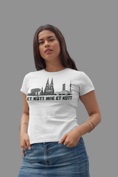 Kölner Herz – „Et kütt wie et kütt“ Skyline Bio Damen-Shirt