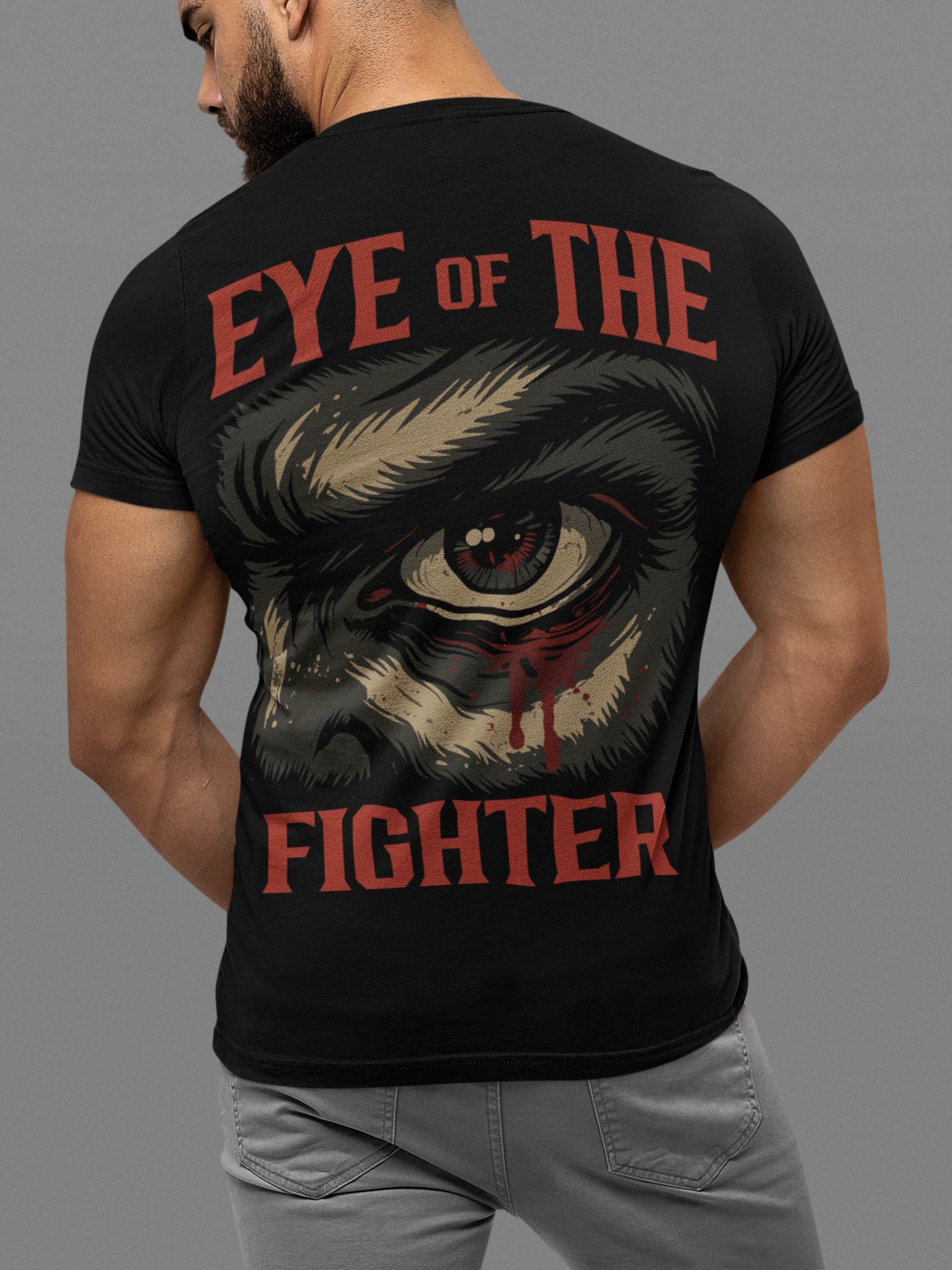 eye of the fighter t-shirt – intense fighter eye illustration