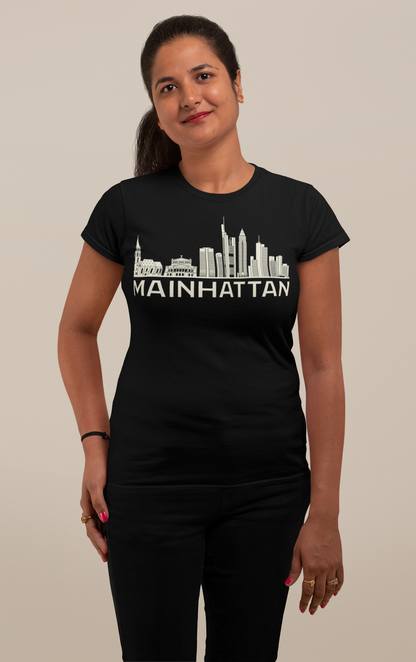 Mainhattan Vibes – Das Frankfurt Skyline Bio Damen-Shirt