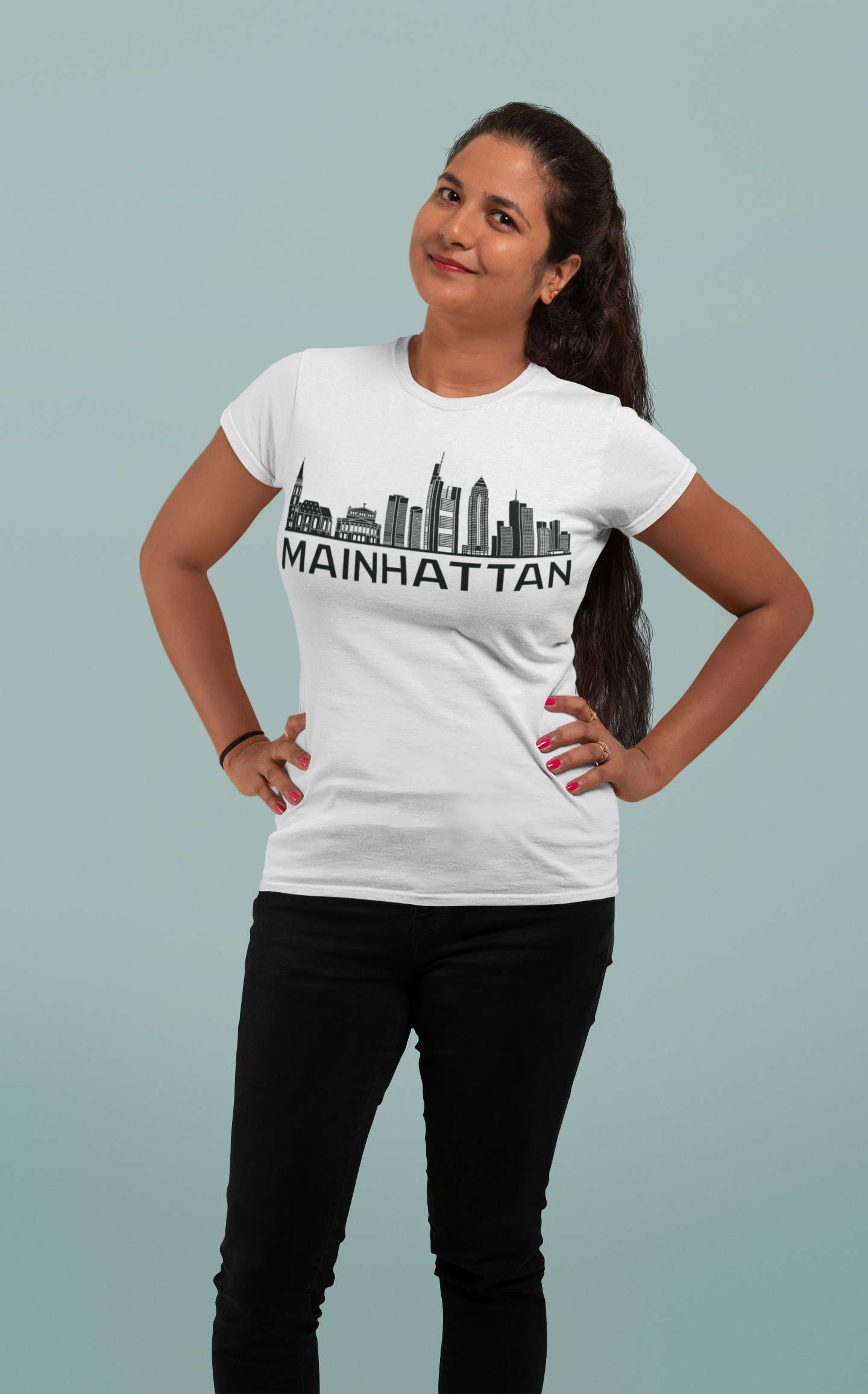 Mainhattan Vibes – Das Frankfurt Skyline Bio Damen-Shirt