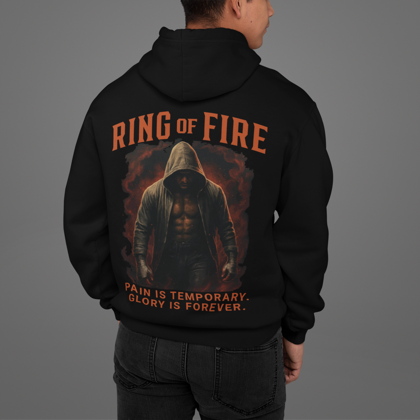 ring of fire hoodie – pain is temporary, glory is forever