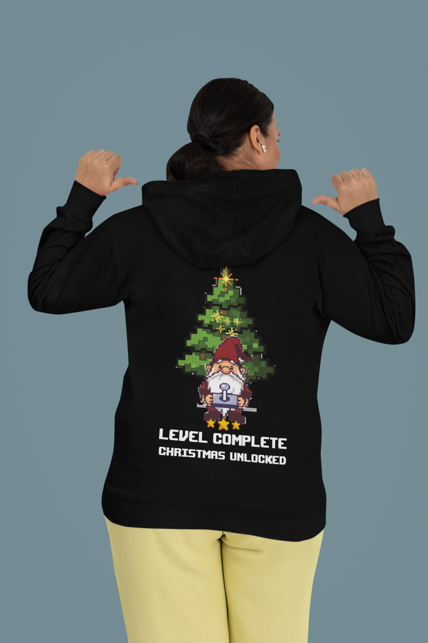 Level Complete Christmas Hoodie – Gamer Christmas Sweater | premium unisex hoodie