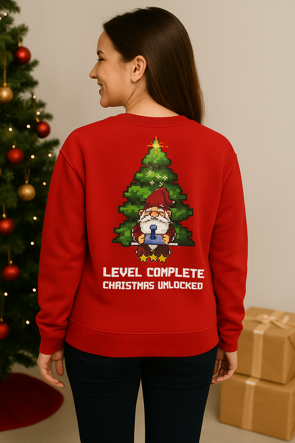 Level Complete Sweatshirt - Gamer Christmas Sweater | premium unisex sweatshirt