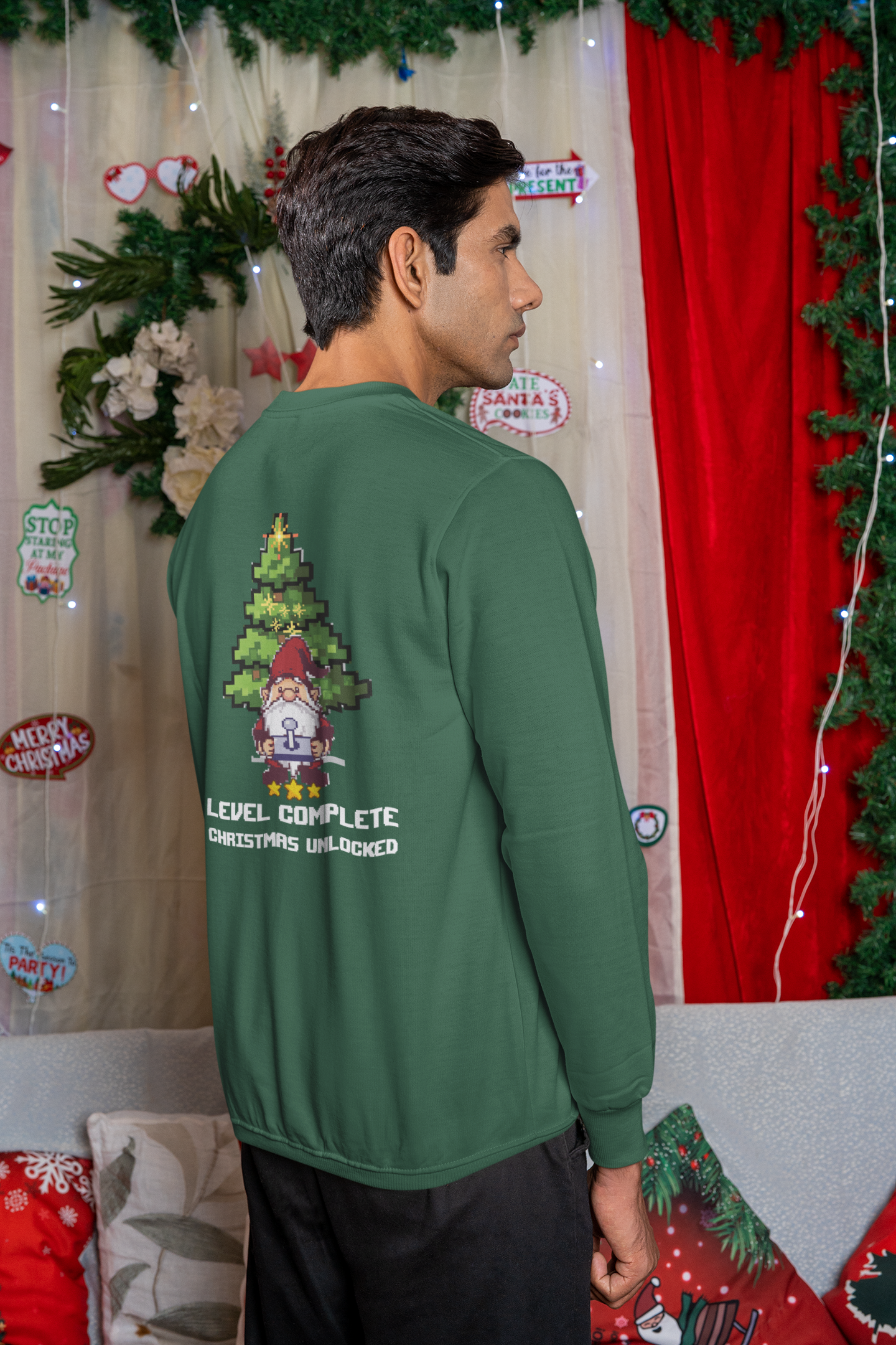 Level Complete Sweatshirt - Gamer Christmas Sweater | premium unisex sweatshirt
