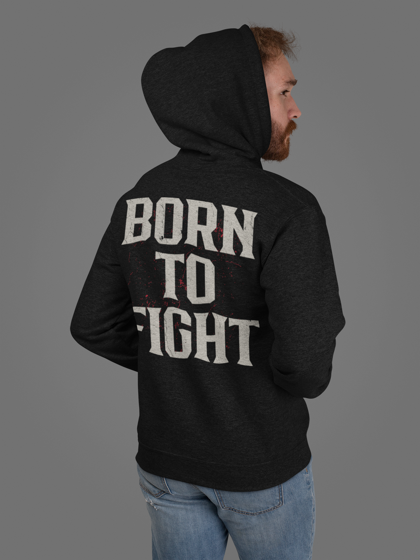 born to fight hoodie – classic boxing statement graphic