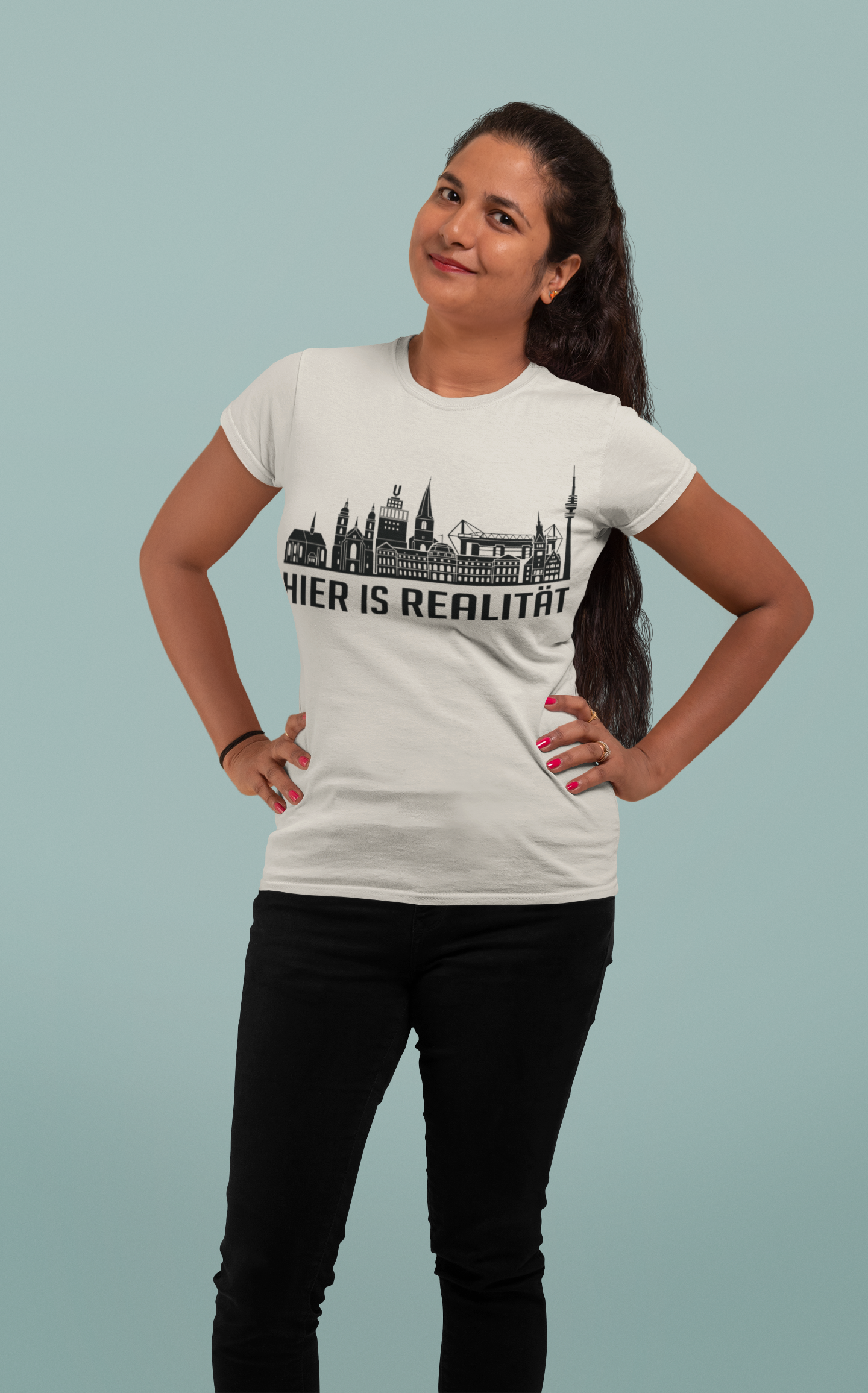 Dortmunder Stärke – „Hier is Realität“ Skyline Bio Damen-Shirt