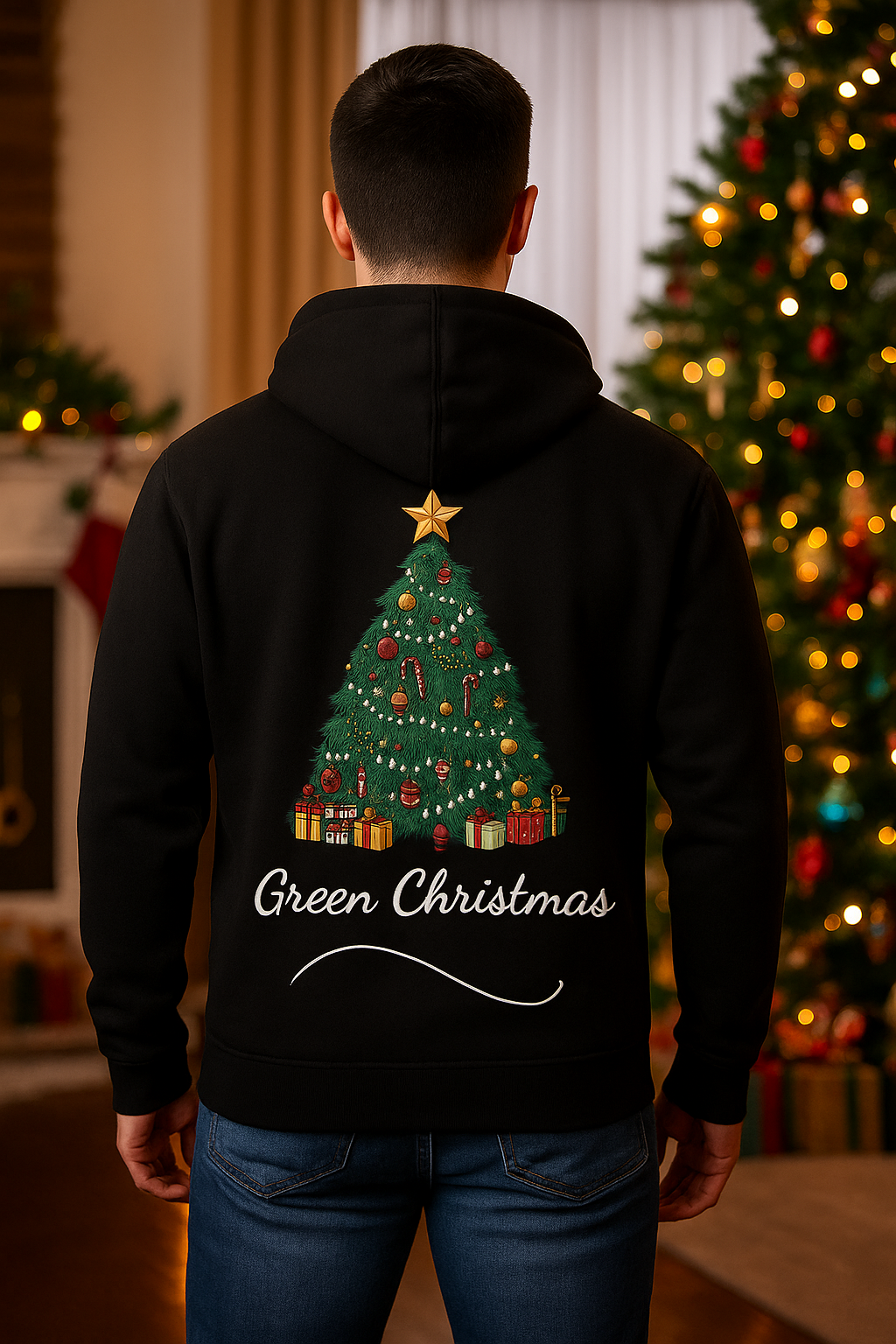 Green Christmas Hoodie – Eleganter Weihnachtsbaum Pullover | premium unisex hoodie