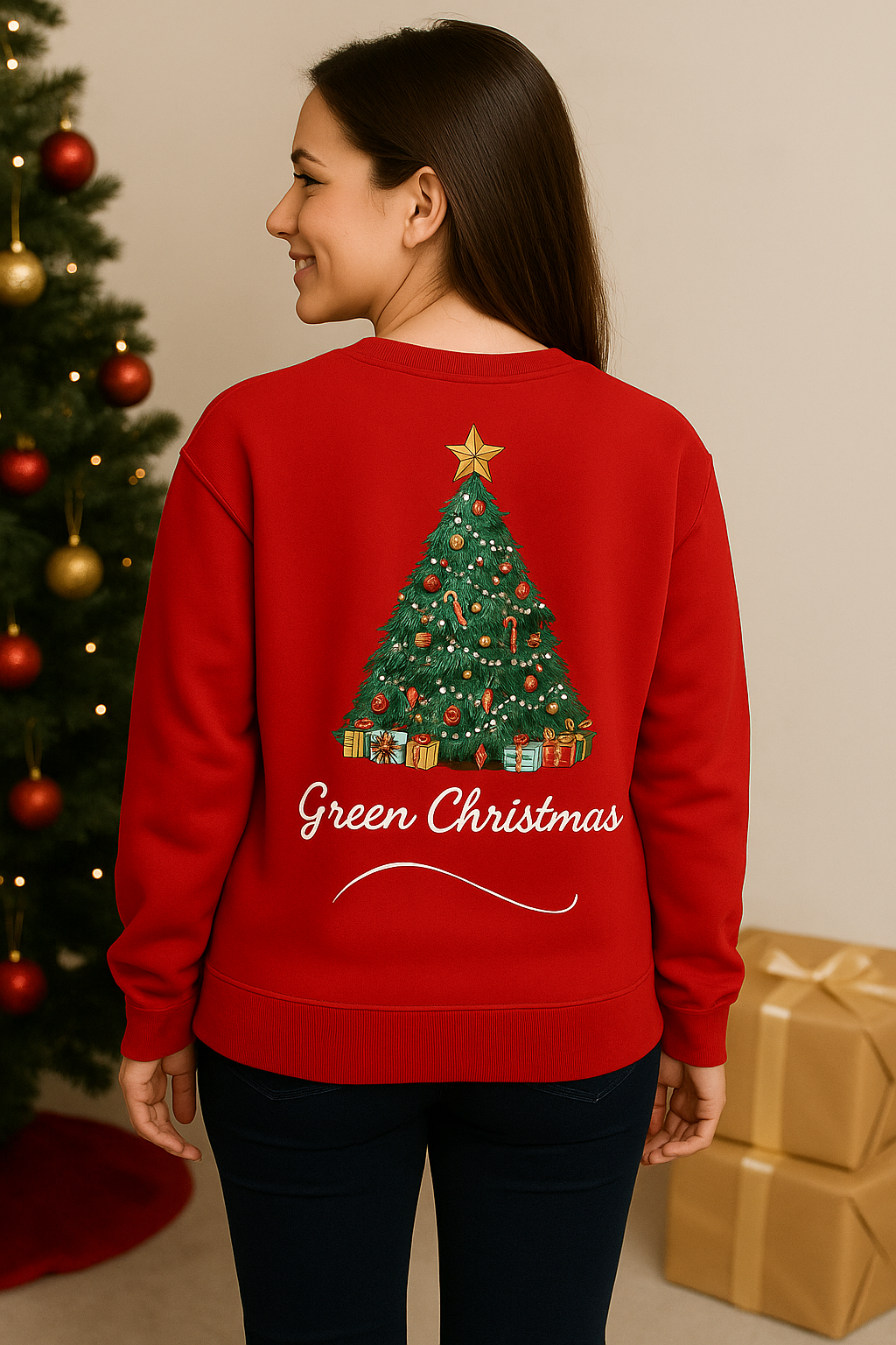 Green Christmas Sweatshirt – Eleganter Weihnachtsbaumpullover | premium unisex sweatshirt