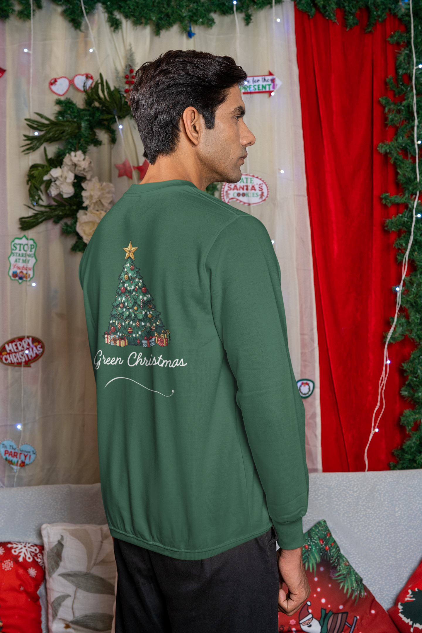 Green Christmas Sweatshirt – Eleganter Weihnachtsbaumpullover | premium unisex sweatshirt