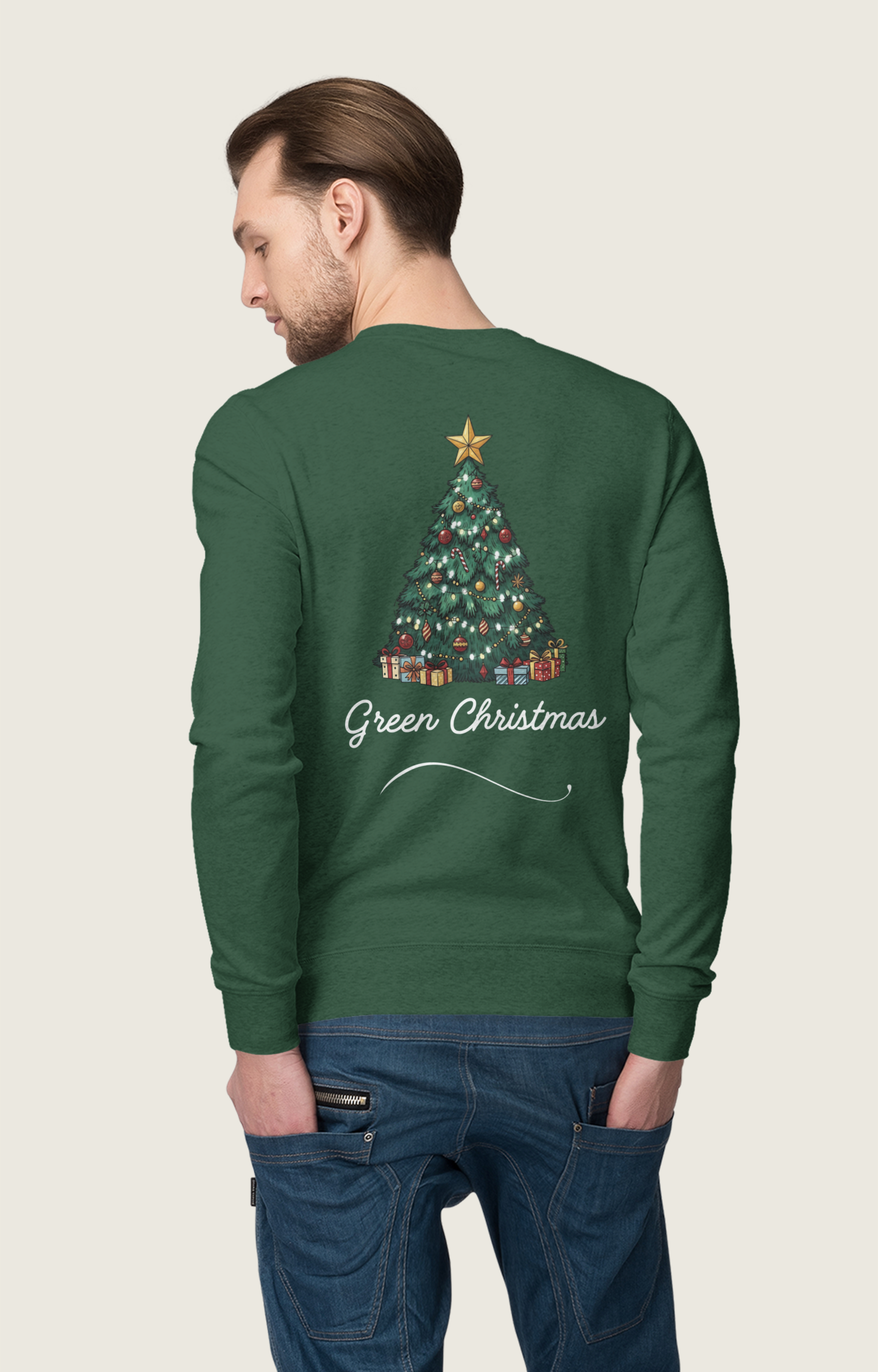 Green Christmas Sweatshirt – Eleganter Weihnachtsbaumpullover | premium unisex sweatshirt