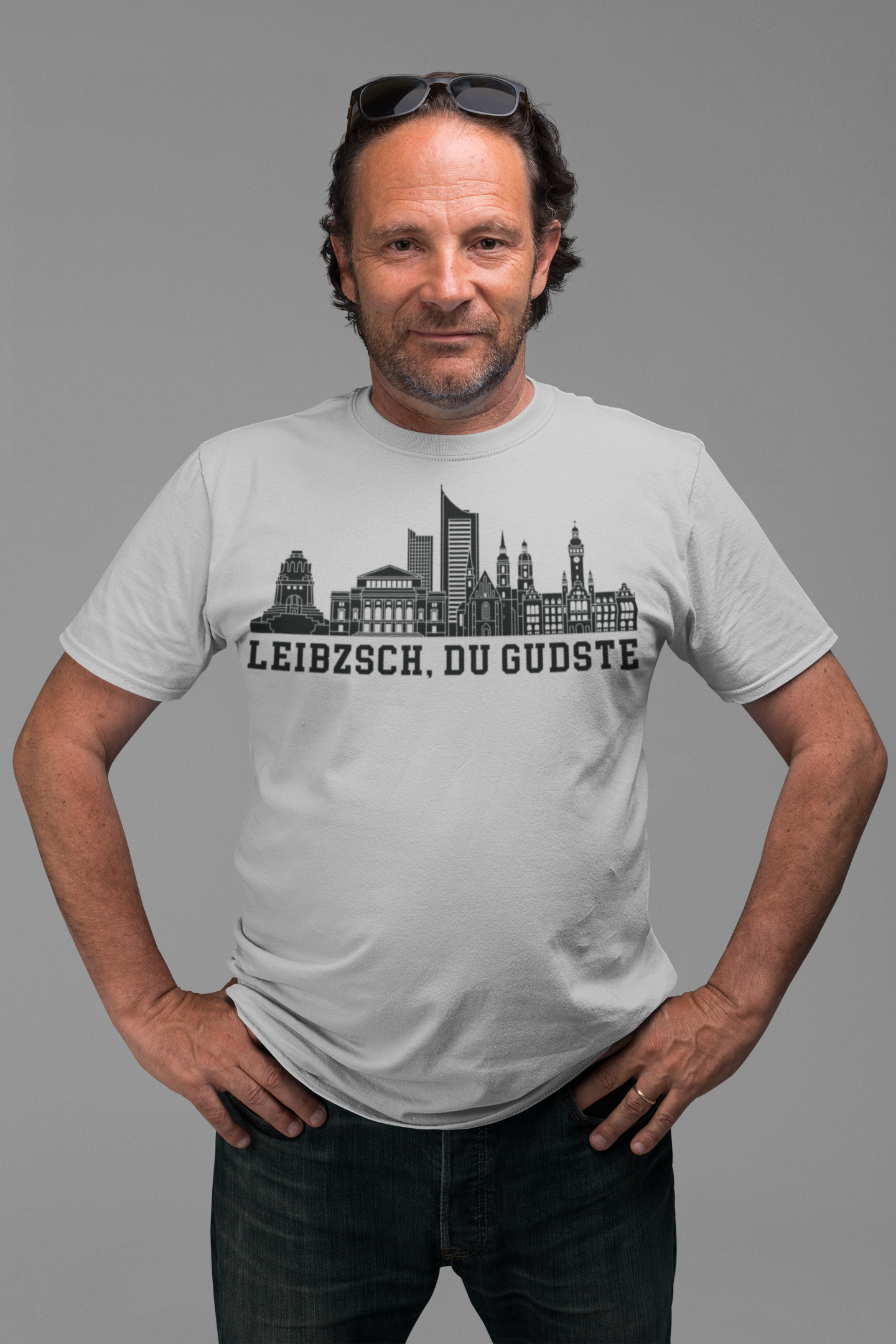 Leipziger Freiheit: Das „Leibzsch, du Gudste“ Skyline Bio-Shirt
