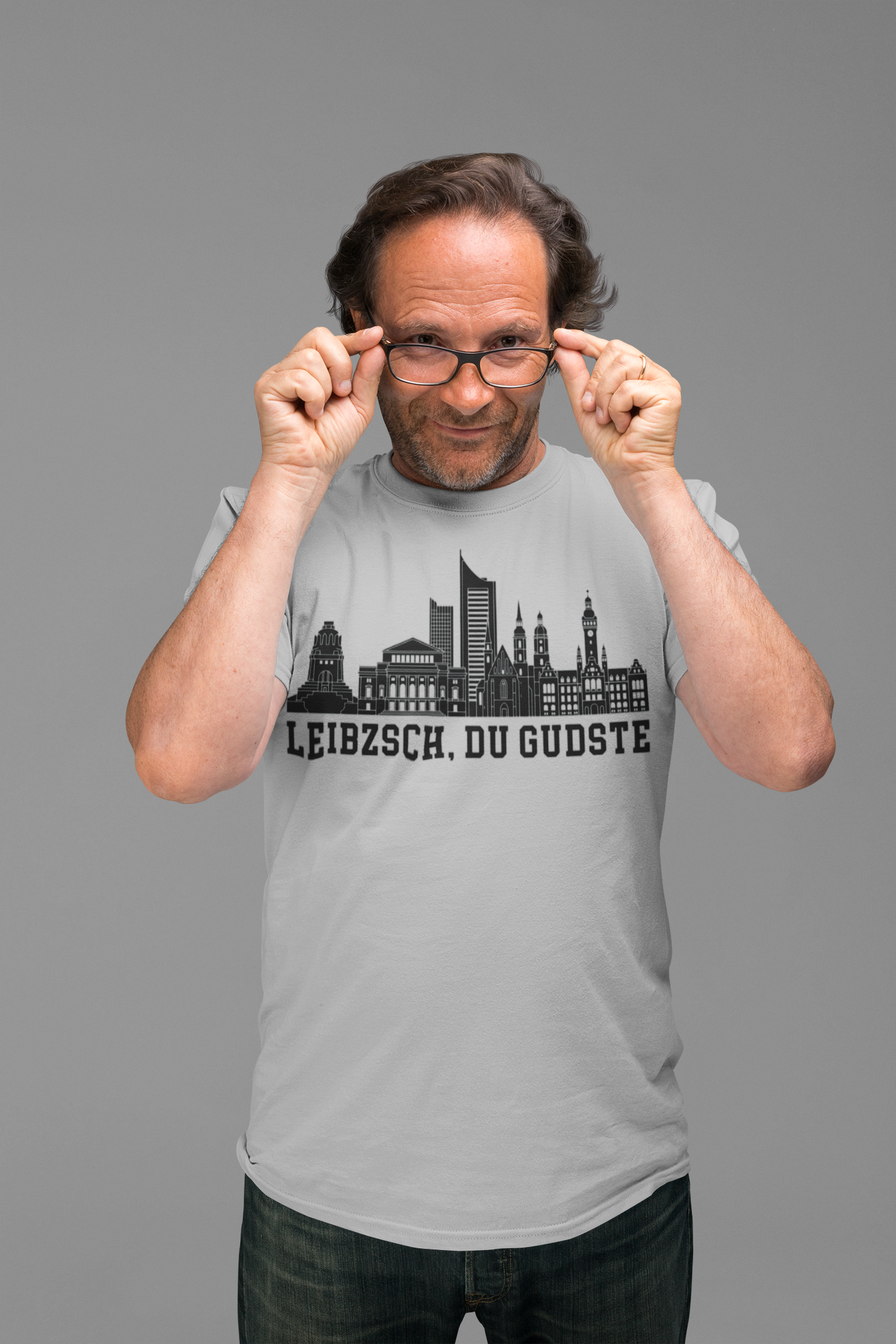 Leipziger Freiheit: Das „Leibzsch, du Gudste“ Skyline Bio-Shirt