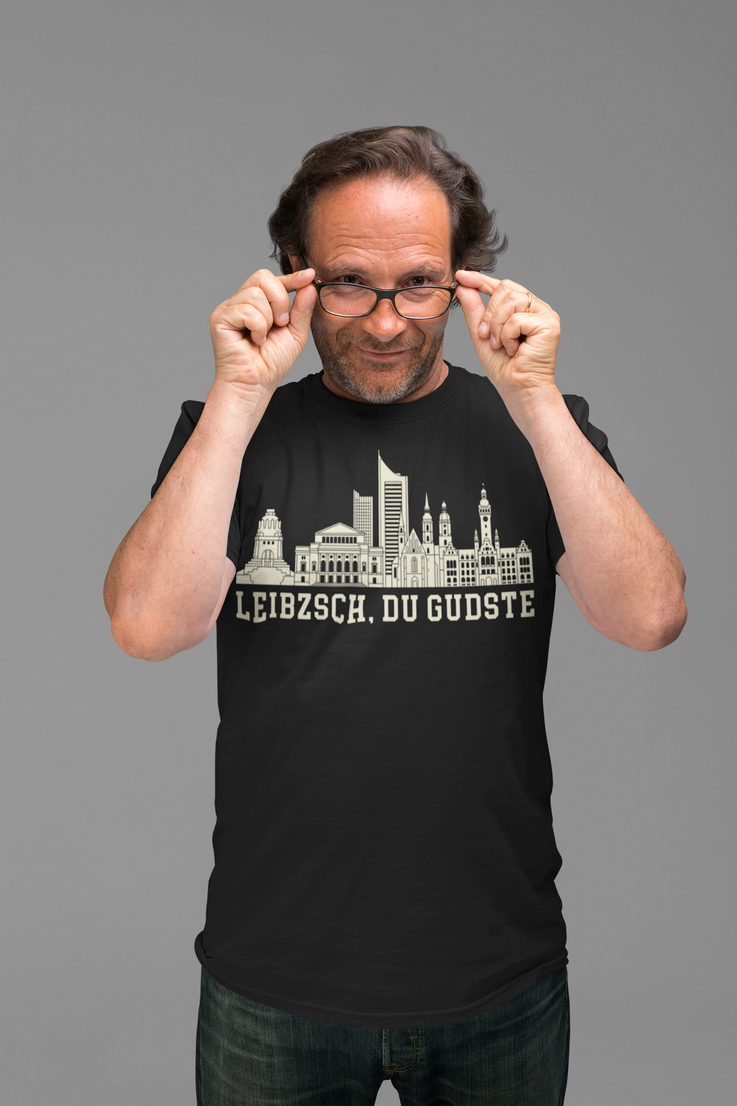 Leipziger Freiheit: Das „Leibzsch, du Gudste“ Skyline Bio-Shirt