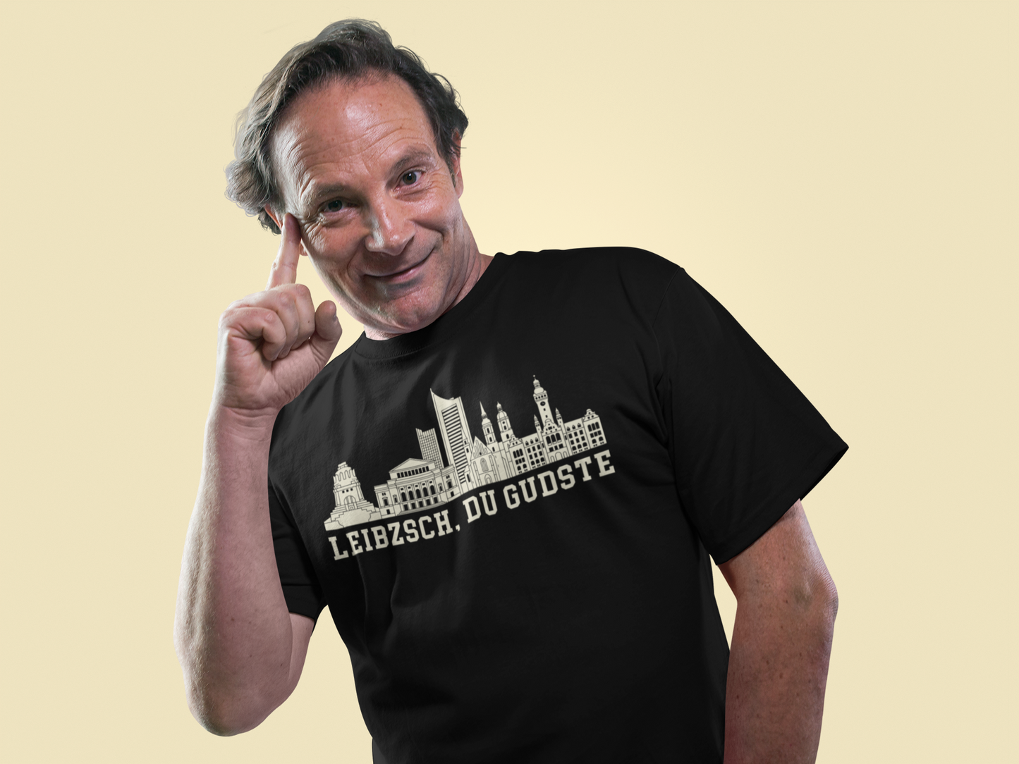 Leipziger Freiheit: Das „Leibzsch, du Gudste“ Skyline Bio-Shirt