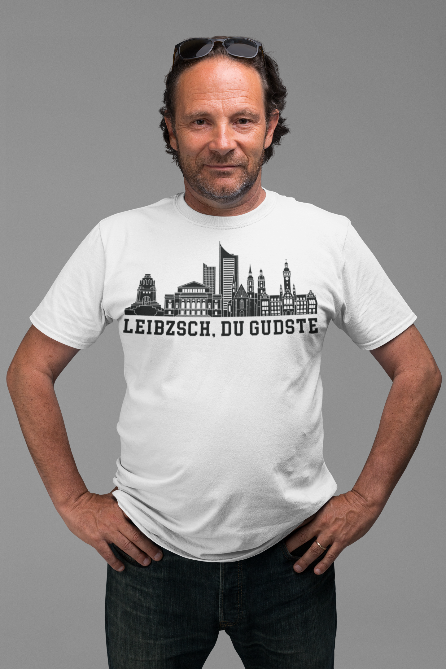 Leipziger Freiheit: Das „Leibzsch, du Gudste“ Skyline Bio-Shirt
