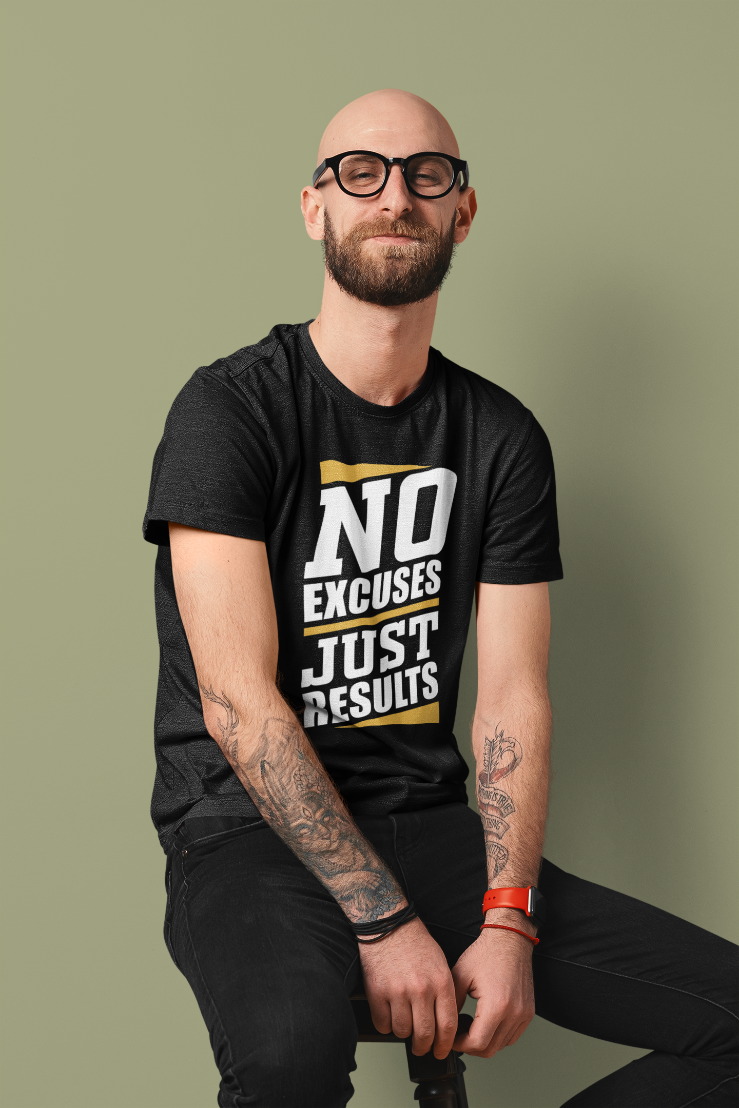 No Excuses T-Shirt – Just Results | Motivations Organic Shirt