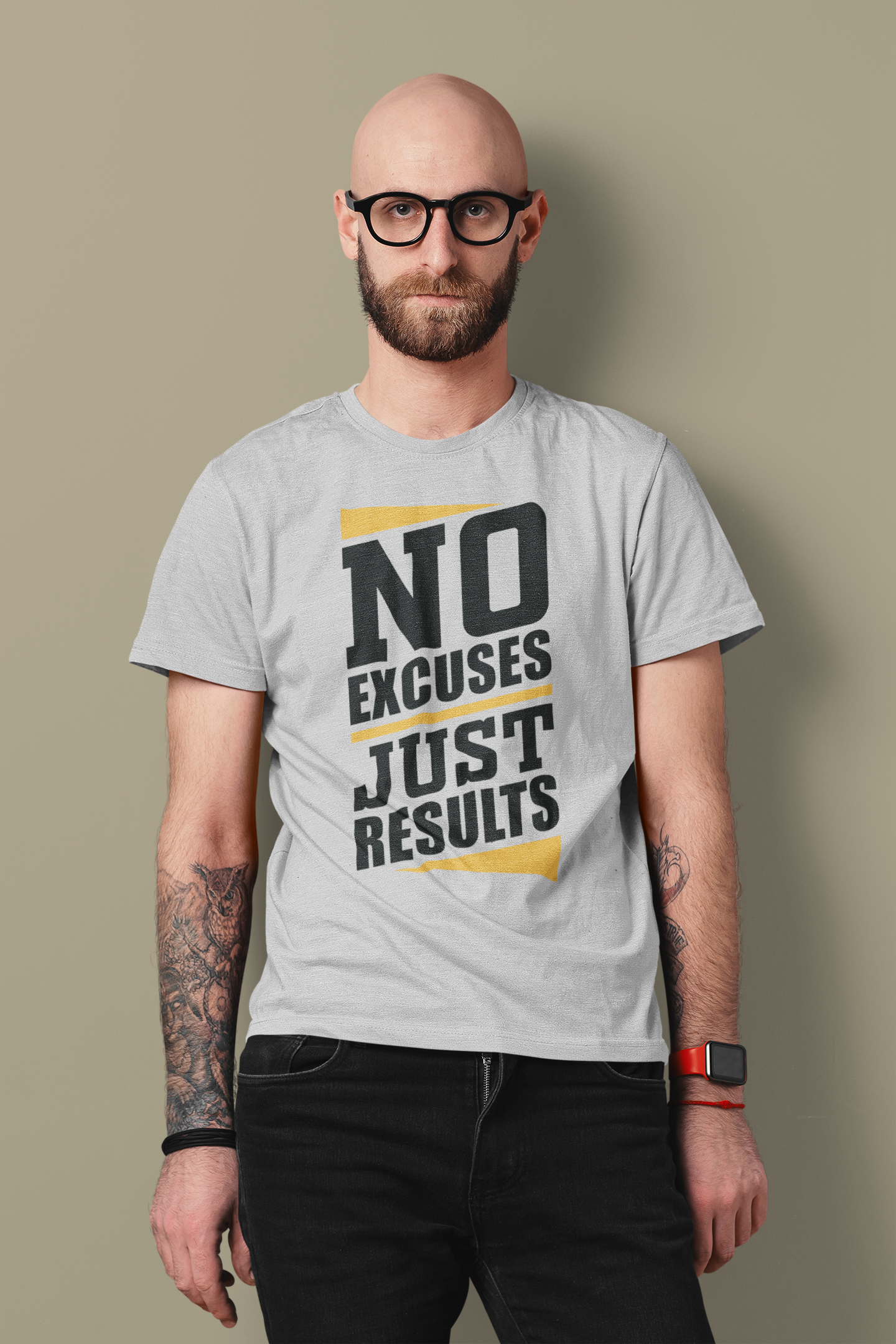 No Excuses T-Shirt – Just Results | Motivations Organic Shirt