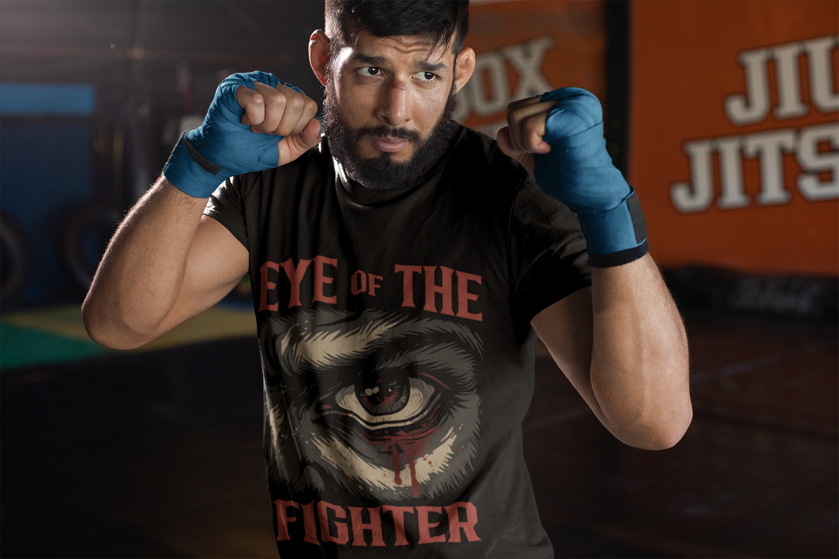 eye of the fighter vacency oversized shirt – intense fighter eye illustration